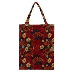 Folk Flowers Pattern Classic Tote Bag by Eskimos