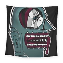Colored Creepy Man Portrait Illustration Square Tapestry (large) by dflcprintsclothing