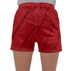 Print Cornell Red Pattern Design Sleepwear Shorts by dflcprintsclothing
