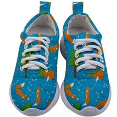 Red Fox In The Forest Kids Athletic Shoes by SychEva