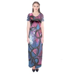 Waves Of The Universe Short Sleeve Maxi Dress by Alexcher