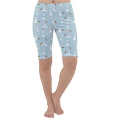Funny And Funny Hares  And Rabbits In The Meadow Cropped Leggings  by SychEva
