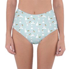 Funny And Funny Hares  And Rabbits In The Meadow Reversible High-waist Bikini Bottoms by SychEva
