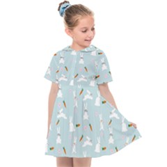 Funny And Funny Hares  And Rabbits In The Meadow Kids  Sailor Dress by SychEva