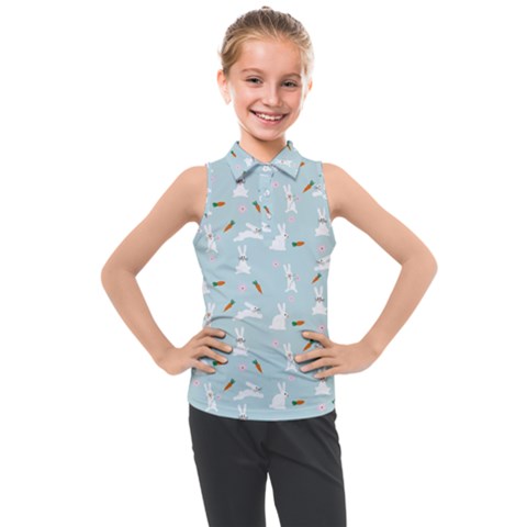 Funny And Funny Hares  And Rabbits In The Meadow Kids  Sleeveless Polo Tee by SychEva