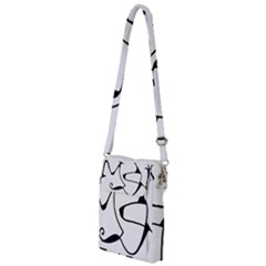 Black And White Abstract Linear Decorative Art Multi Function Travel Bag
