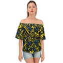 Groovy Flowers Yellow/Blue Off Shoulder Short Sleeve Top View1