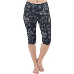 Dark Moon And Stars Lightweight Velour Cropped Yoga Leggings by AnkouArts