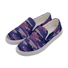 Abstract Purple Camo Women s Canvas Slip Ons by AnkouArts