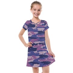 Abstract Purple Camo Kids  Cross Web Dress by AnkouArts