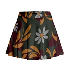 Folk Flowers Pattern Floral Surface Design Mini Flare Skirt by Eskimos
