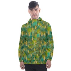 Love To The Flowers And Colors In A Beautiful Habitat Men s Front Pocket Pullover Windbreaker by pepitasart