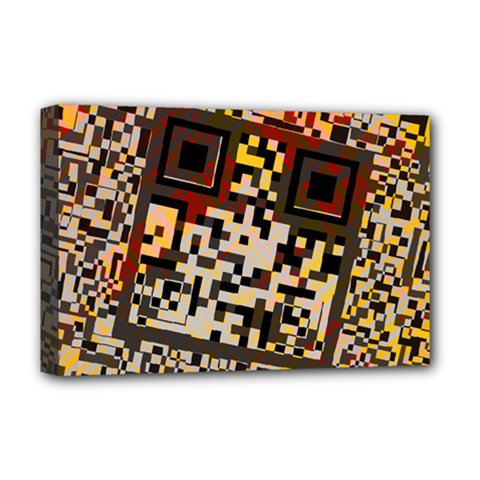 Root Humanity Bar And Qr Code Flash Orange And Purple Deluxe Canvas 18  X 12  (stretched) by WetdryvacsLair