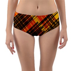 Root Humanity Orange Yellow And Black Reversible Mid-waist Bikini Bottoms by WetdryvacsLair