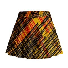 Root Humanity Orange Yellow And Black Mini Flare Skirt by WetdryvacsLair