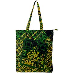 Root Humanity Bar And Qr Code Green And Yellow Doom Double Zip Up Tote Bag by WetdryvacsLair