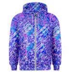 Root Humanity Bar And Qr Code Combo in Purple and Blue Men s Zipper Hoodie