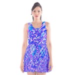 Root Humanity Bar And Qr Code Combo in Purple and Blue Scoop Neck Skater Dress