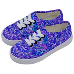 Root Humanity Bar And Qr Code Combo In Purple And Blue Kids  Classic Low Top Sneakers by WetdryvacsLair