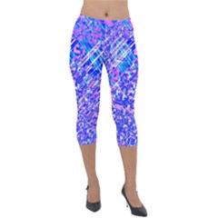 Root Humanity Bar And Qr Code Combo In Purple And Blue Lightweight Velour Capri Leggings  by WetdryvacsLair