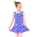 Root Humanity Bar And Qr Code Combo in Purple and Blue Kids  Skater Dress Swimsuit