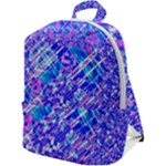 Root Humanity Bar And Qr Code Combo in Purple and Blue Zip Up Backpack