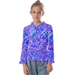Root Humanity Bar And Qr Code Combo in Purple and Blue Kids  Frill Detail Tee