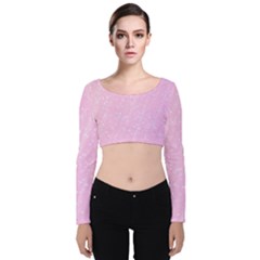 Jubilee Pink Velvet Long Sleeve Crop Top by PatternFactory