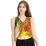 Fraction Space 3 V-Neck Cropped Tank Top
