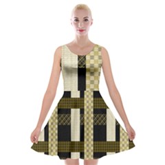 Art-stripes-pattern-design-lines Velvet Skater Dress