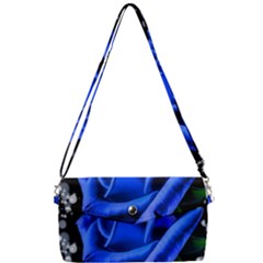 Blue-rose-rose-rose-bloom-blossom Removable Strap Clutch Bag