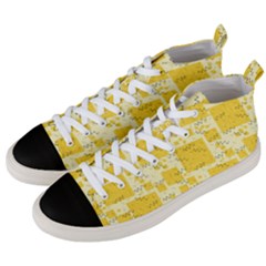 Party-confetti-yellow-squares Men s Mid-top Canvas Sneakers