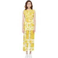 Party-confetti-yellow-squares Women s Frill Top Jumpsuit