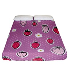 Juicy Strawberries Fitted Sheet (california King Size) by SychEva