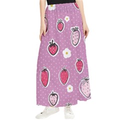 Juicy Strawberries Maxi Chiffon Skirt by SychEva