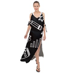 Knowledge-drawing-education-science Maxi Chiffon Cover Up Dress