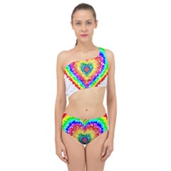 Tie Dye Heart Colorful Prismatic Spliced Up Two Piece Swimsuit by Sapixe