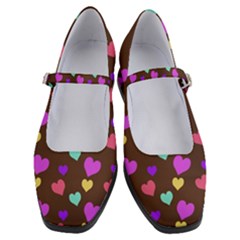 Colorfull Hearts On Choclate Women s Mary Jane Shoes by Daria3107