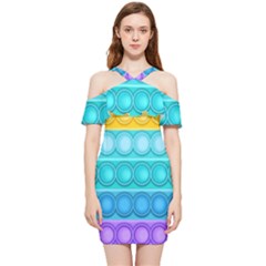 Pop It Pattern Shoulder Frill Bodycon Summer Dress by Daria3107