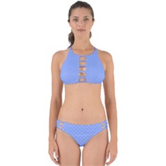 Soft Pattern Blue Perfectly Cut Out Bikini Set