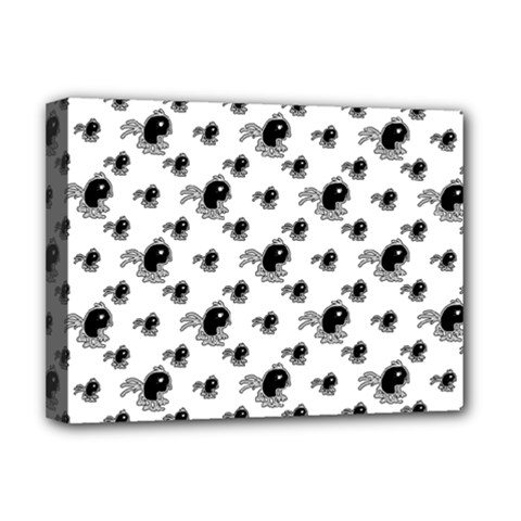 Sketchy Style Black Birds Motif Pattern Deluxe Canvas 16  X 12  (stretched)  by dflcprintsclothing