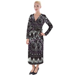 Moody Mandala Velvet Maxi Wrap Dress by MRNStudios