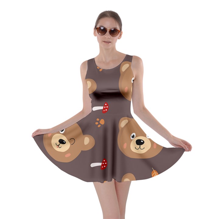 Bears-vector-free-seamless-pattern1 Skater Dress