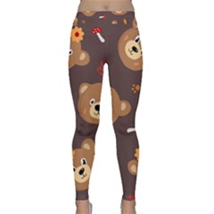Bears-vector-free-seamless-pattern1 Classic Yoga Leggings by webstylecreations