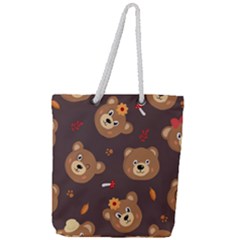 Bears-vector-free-seamless-pattern1 Full Print Rope Handle Tote (large) by webstylecreations