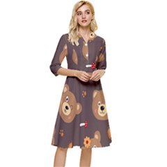Bears-vector-free-seamless-pattern1 Classy Knee Length Dress by webstylecreations