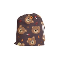 Bears-vector-free-seamless-pattern1 Drawstring Pouch (medium) by webstylecreations
