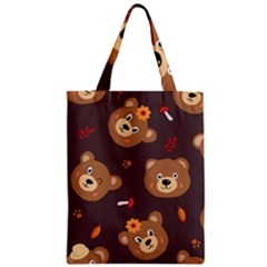 Bears-vector-free-seamless-pattern1 Zipper Classic Tote Bag by webstylecreations
