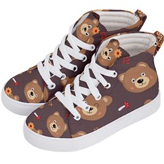 Bears-vector-free-seamless-pattern1 Kids  Hi-top Skate Sneakers by webstylecreations