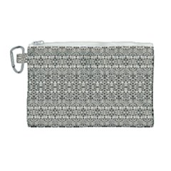Abstract Silver Ornate Decorative Pattern Canvas Cosmetic Bag (large) by dflcprintsclothing